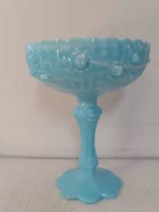 Composta vintage Fenton cavolo azzurro chiaro con piedi di rosa - Foto 1 di 4