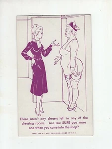1948 Risque Joke dibujos animados mordaza tarjeta de regalo hecha por Exhibit Supply Co Chicago - #8 - Imagen 1 de 1