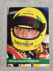 1992 Grid Motorcard Formula 1 Christian Fittipaldi (BR)/Minardi #88 Rookie RC - Picture 1 of 2