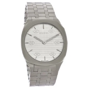 Gucci 25H Women's Stainless Steel Silver Dial Quartz Watch YA163402 - Picture 1 of 3