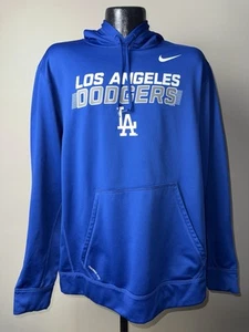 Men’s Nike Therma Fit Los Angeles Dodgers Blue MLB Baseball Sweatshirt Hoodie XL - Picture 1 of 7