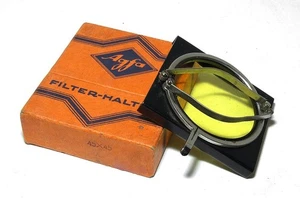 Agfa-Filterhalter mit Gelbscheibe Nr. 1 45x45,  Original-Schachtel, um 1930 - Picture 1 of 2