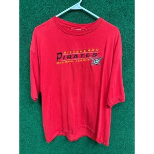 90s Pittsburgh Pirates Red Embroidered T-Shirt Sz XL Unisex MLB - Picture 1 of 5