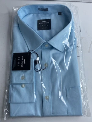 Camisa masculina PARK AVENUE estampa estrutura mistura de algodão poli ajuste fino XXL 46cm - Imagem 1 de 4