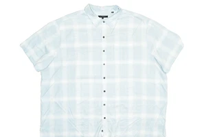 SYNRGY Men's Plaid Button Down Shirt Big & Tall Size 4XL Light Blue White - Picture 1 of 8