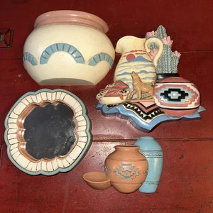 Vintage 1995 Home Interiors Southwestern Pueblo Adobe Wandbehang Bild Set - Bild 1 von 1