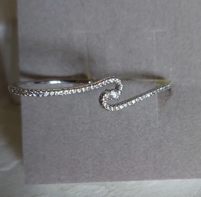 Doppelring für 2 Finger Sterlingsilber 925 mit Zirkonia Gr. 58 - Bild 1 von 4