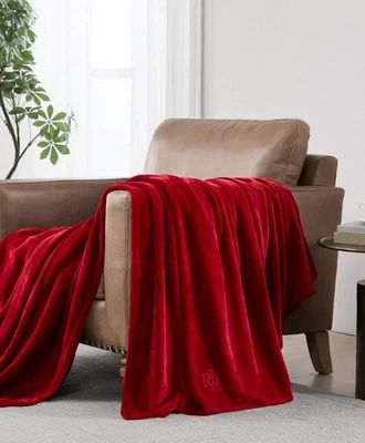 RALPH LAUREN Classic Micromink Admiral Red FULL/ QUEEN BLANKET SOFT NEW - Image 1 of 4