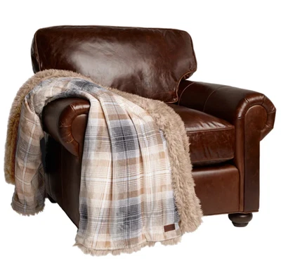 Orvis Acogedora Manta de Lujo, Reversible, Terciopelo Felpa Reverso, 60” x 70” NUEVA Foto 1 de 4