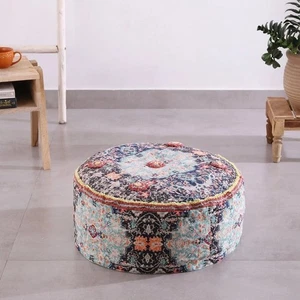 Ottoman Pouf - Round Footstool | Moroccan Style - Picture 1 of 6