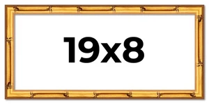 19x8 Frame Gold Bamboo Picture Frame Modern Photo Frame UV Acrylic, Acid Free - Picture 1 of 10