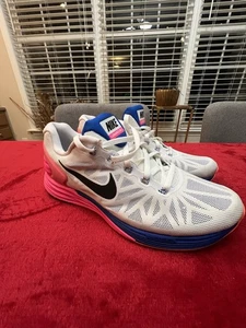 Mujer Nike LunarGlide 6 Blanco Atlético Correr Tenis Zapatos Talla 9.5 - Imagen 1 de 13