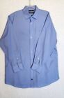 Hart Schaffner Marx Dress shirt Mens 17 34 blue  button Up 100% Pima cotton EUC