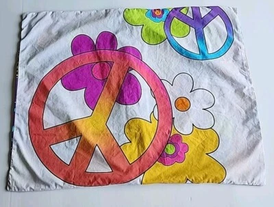 Funda Falsa Almohada Circo Estándar Signo de Paz Amor Retro Poliéster Multicolor Foto 1 de 4