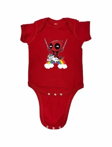98-28 Deadpool Rainbow Wade Wilson Funny Baby Romper Bodysuits One Piece - Picture 1 of 3