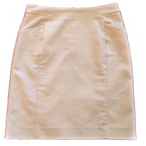 H&M DIVIDED Gr. 2 hellbraun Reißverschluss belüftet Stretch über dem Knie gefüttert Bleistiftrock - Bild 1 von 8