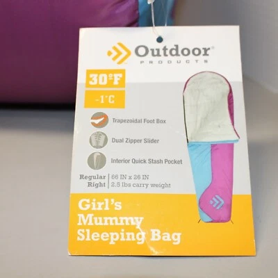 Saco de dormir para mamá de productos al aire libre 30F 66" x 26" niñas camping se adapta a 5 pies Foto 1 de 4