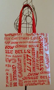 Stoff-Einkaufstasche "Jingle Bells", Weihnachten, selbst genähtes UNIKAT - Bild 1 von 2
