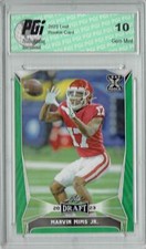 Marvin Mims Jr. 2023 Leaf Football #60 Green SP Rookie Card PGI 10