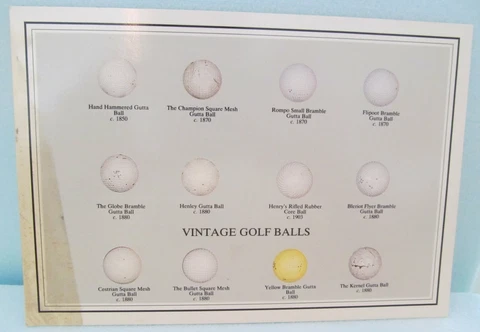 OLDER UNUSED POSTCARD W/VINTAGE GOLF BALLS FROM THE ARCHIE BAIRD COLLECTION Cover