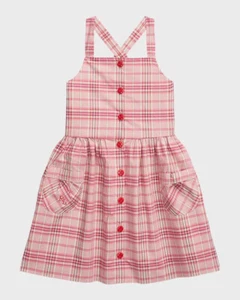 Ralph Lauren Polo Country Collection Girl's Plaid-Print Poplin Dress, Size 8 - Picture 1 of 9