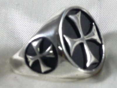 ANELLO CROCI DI MALTA IN ARGENTO 925 STERLING SILVER MALTA CROSS RING - Immagine 1 di 4