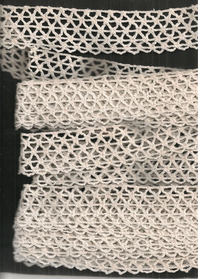 DENTELLE ECRUE AU CROCHET 4m45 x 4 cm IDEALE  ASSOCIEE A TOILE DE JUTE - Photo 1/1