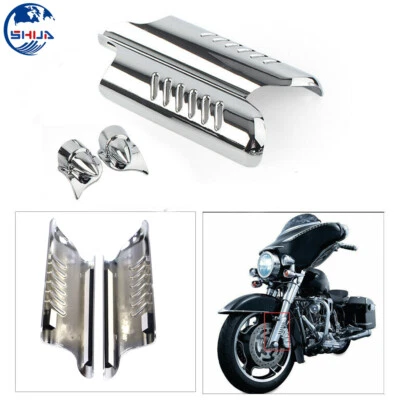 Cubierta protectora de deflectores de patas inferiores de horquilla cromada para Harley Touring Road King 00-13 Foto 1 de 4