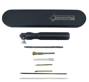 Conservator Le Crayon a Gratter Multi-pen with 7 Tips - cleans coins & artifacts - Picture 1 of 3