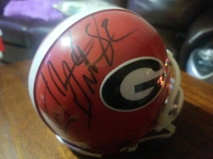 GEORGIA BULLDOGS legendärer WR FRED GIBSON signed handsigniert Mini Helm COA - Bild 1 von 1