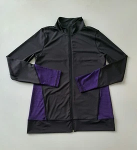 St John's Bay Active Women's Small Tall Full Zip Black Purple Long Sleeves - Picture 1 of 5