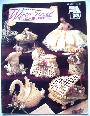 Winter Thread Treasures  Annie's crochet pattern piano swan baby buggy cradle - Image 1 of 2