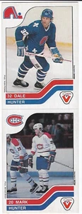 1983/84 VACHON FOOD 2 CARD PANEL DALE HUNTER CARD #66 & MARK HUNTER CARD #46 - Picture 1 of 2