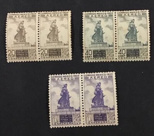 MEXICO 1939 VF MH Sc# C94-96, Pairs, Some Gum Toning (W50) - Picture 1 of 2