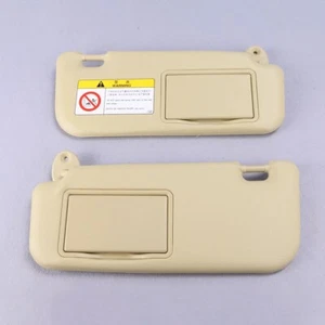 Par de parasol derecho izquierdo con espejo de maquillaje beige para Toyota Corolla 2014-2019 - Imagen 1 de 11