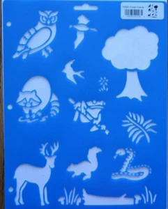 Stencil Forest Friends QC P2023 owl raccoon deer squirrel frog snake grass bird - Picture 1 of 1