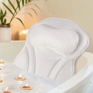 Bath Pillow Waterproof Home Spa Non-Slip Comfort Bathtub Headrest Cushion UK - Picture 1 of 12