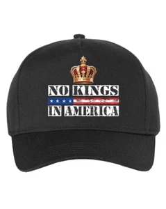 Adult No Kings in America Graphic Cap Hat Snapback 100% Cotton - Picture 1 of 4
