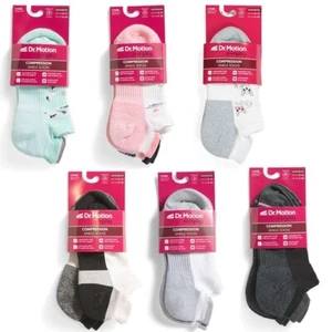 Dr. Motion Compression Socks Womens No Show Low Cut 2 Pairs 4 - 10 NEW - Picture 1 of 65