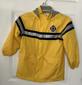 Carter's Kids Classic & Unique Yellow Fire Dept Hooded Windbreaker Size 7 (L) - Picture 1 of 12