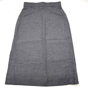 Vintage 90s Casual Corner Gray Polyester High Waisted Pencil Skirt Jr 9 25x27" - Picture 1 of 12
