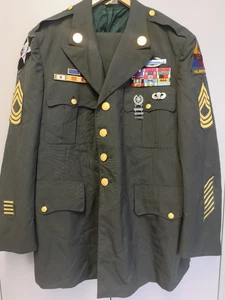 US Master Sergeant Armor School Uniform mit Hose Vietnam Green Dress - Bild 1 von 13