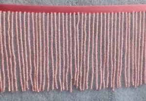 FRINGE CON CUENTAS DE VIDRIO ROSA BRILLANTE 4" #414 - Imagen 1 de 1