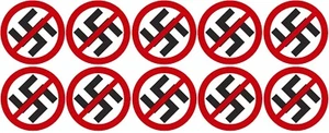 100x40mm Pegatina de Vinilo Circular Anti Nazi Antifa Laptop Coche Fascista Activista - Imagen 1 de 1