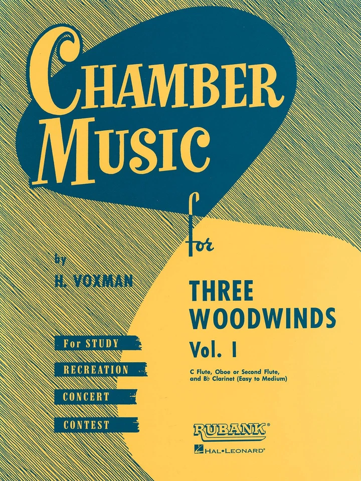 Chamber Music for Three Woodwinds Volume 1 for Flute Oboe Clarinet Rubank Book - Image 1 of 1