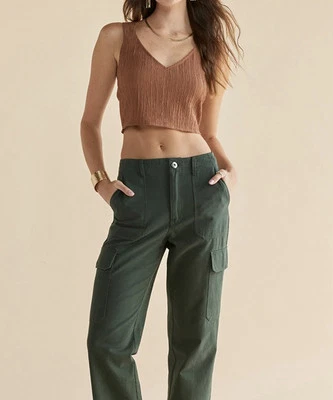 Blue Rain Francesca’s Boho Hippie Lexi Tie Back Tank Top Toffee Brown Size S - Image 1 of 4