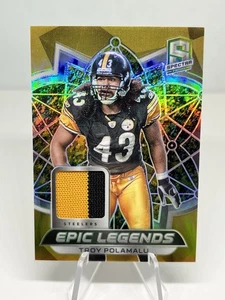 2021 PANINI SPECTRA Troy Polamalu Epic Legends GOLD Neon Splatter Jersey /5 Card - Picture 1 of 4