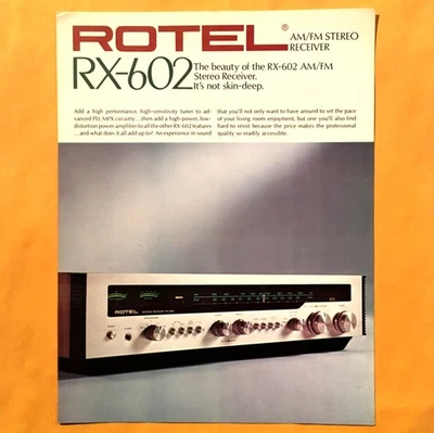Original Vintage ROTEL RX-602 AM/FM Stereo Receiver Brochure - Image 1 of 2