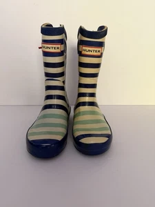 Hunter Regenstiefel Kleinkind Größe 8 - blaue Streifen - Bild 1 von 4