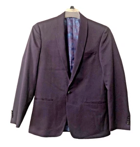 Ben Sherman Plectrum Mens Blazer Sport Jacket 38R Navy Blue Purple Lining 1 Vent - Picture 1 of 9
